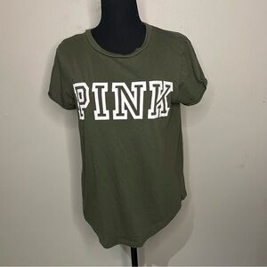 Victoria’s Secret PINK olive green shirt sleeve shirt medium za